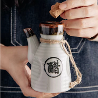 Bouteille d'assaisonnement en céramique japonaise réactive, cuite au four, pour la restauration haut de gamme Izakaya – Hub de sourcing pour tables de restaurant