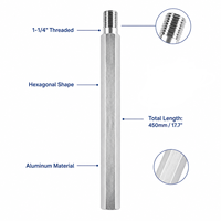 Barre d'extension hexagonale 1-1/4"-7 UNC pour foret diamanté, 300mm 350mm 500mm, pour béton
