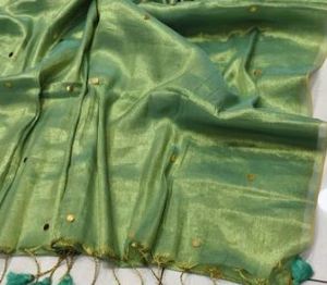 Sari en coton cardé croisé, écologique, séchage rapide, tissé imprimé, pour filles/femmes, léger, pour mariage/occasions spéciales, 370 GRM - Product Image 4