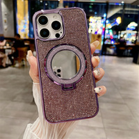 Coque de luxe scintillante avec diamants pour iPhone 17 16 Pro, surface miroir électroplaquée en forme de goutte d'eau, compatible iPhone 15 14 13