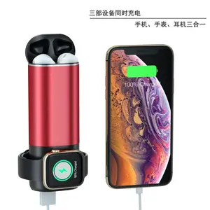 2024 baru pak baterai pengisi daya nirkabel cepat portabel 5200mAh dengan pengisi daya nirkabel untuk iPhone untuk iWatch untuk Airpods