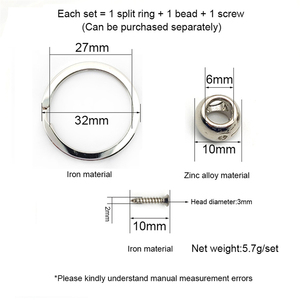 Cổ Bằng Gỗ Kim Loại Hổ Phách Keychain Phụ Kiện Kết Nối Kim Loại <span class=keywords><strong>Key</strong></span> <span class=keywords><strong>Ring</strong></span> Với Bạc 4 Lỗ Vòng Spacer Hạt Và Vít Bộ - Product Image 2