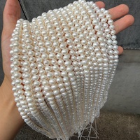 Perles de culture d'eau douce rondes naturelles blanc froid de 7 mm, produit semi-fini, finition lisse, 40 cm de long avec 58 perles