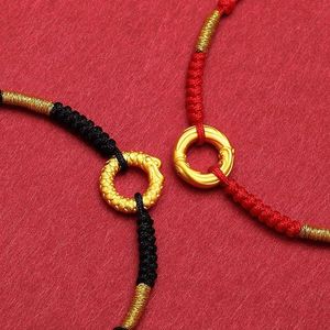 Xinfly Rope Woven 24K Gold Charm Fine Jewelry <b>Men</b> Women Engagement Wedding Bracelets - Product Image 3