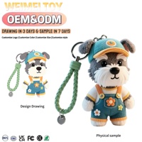 WEIMEI Porte-clés personnalisés en peluche pour chien, design tendance, jouets en peluche animaux pour pendentifs de téléphone portable, cadeau