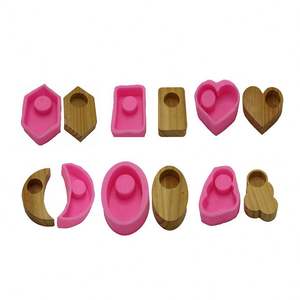 6 Simple Classique Géométrique Losange Carré Coeur Demi Lune Forme Ovale DIY Silicone Bougie Pot Mini Plante Pot De Fleur Moule - Product Image 6