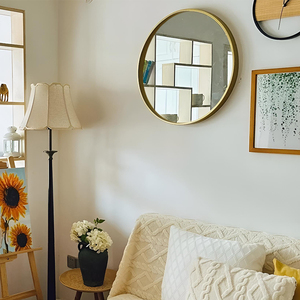 Tùy chỉnh vòng tròn lớn Vòng bạc gương kính hiện đại lõm lồi thiết kế với khung gỗ cho đám cưới - Product Image 2