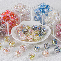Perles de haute qualité en vrac, perles rondes en résine transparente en forme de rose pour la fabrication de bijoux DIY, perles pour artisanat