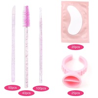 Kit d'outils pour extensions de cils avec boîte à cils réutilisable en plastique transparent, brosse à cils portable et patchs d'isolation