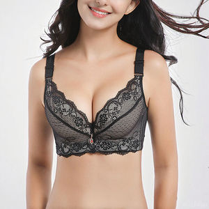 Sujetador de realce de encaje Floral para mujer, ropa interior de seda cómoda, correas ajustables, ganchos, Sexy Floral de verano para Bustos pequeños - Product Image 3