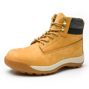 男士插入真皮防静电钢趾工作安全靴工人安全鞋高脚踝 - Product Image 1