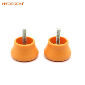 Patas Ajustables de Plástico Hyderon con Vástago Roscado Naranja para Muebles y Equipos, Ruedas Rígidas, Moldeado por Inyección - Product Image 1