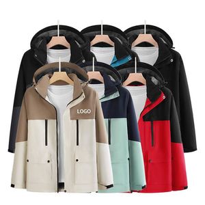 Outdoor Sports Polyester Custom Unisex Winter Softshell <b>Jacket</b> <b>Waterproof</b> Hooded Zipper Windproof Breathable Hiking Raincoat - Product Image 2