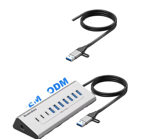 USB 3.0 tốc độ cao 10-trong-1 hợp kim nhôm Hub <span class=keywords><strong>7</strong></span> cổng Multiport Loại-C USB C SPLITTER 5Gbps tốc độ SD giao diện loại - Product Image 5