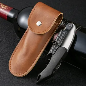 Professional Multi Functional Waiters Corkscrew Wine Key With Ergonomic Rubber Grip Beer Bottle Opener And Foil Cutter