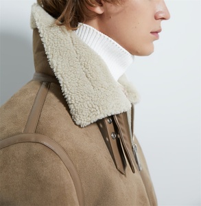 Custom Winter Berber <strong>Lined</strong> Softshell Suede Sherpa <strong>Jacket</strong> for <strong>Men</strong> - Product Image 5