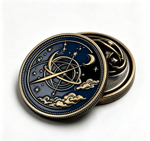 Insignia de Metal Esmaltado Personalizada, Emblema Redondo de Solapa, Estilo Moneda en Tono Bronce Fundido, para Uniforme o Regalo - Product Image 4