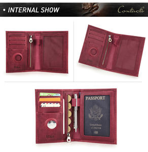 Portefeuille vintage en cuir véritable avec protection RFID anti-vol pour <span class=keywords><strong>carte</strong></span> d'identité, idéal pour les couples en voyage, passeport, utilisation avec MagSafe - Product Image 5