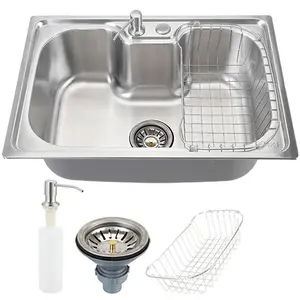 Hot Sale Cheap Stainless Steel With Drain Board Single Bowl Kitchen Sink