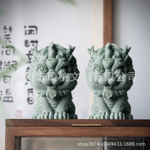 Chinese Style Pixiu Desktop Tea Pet <b>Ornament</b> Synthetic Resins Classic Modern Simple Home Office Decoration - Product Image 2