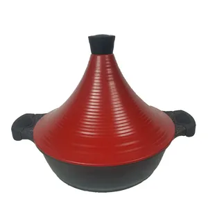 Đá Cẩm Thạch Không Dính Tagine Pot Die Cast Nhôm Cookware Đặt Cảm Ứng Dưới/CD Dưới Kính Bìa Bất Kỳ Màu Sắc Tất Cả Các Mùa 28CM