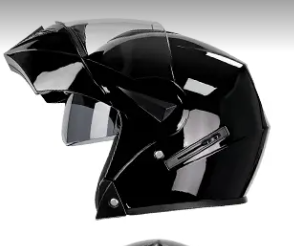Casque de moto à visière relevable, coque noire en ABS, double visière, ouvert, homologué DOT, toutes saisons, fermeture rapide - Product Image 3