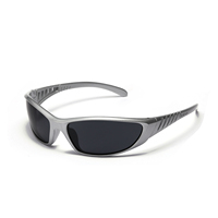 Lunettes de soleil Y2K argentées de haute qualité avec des verres colorés, style futuriste et tendance, lunettes d'influenceur