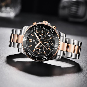 Reloj de Cuarzo Cronógrafo Benyar para Hombre, Correa de Acero Inoxidable, Resistente al Agua 100m, Visualización de Fecha, Reloj Deportivo Analógico By-S002 - Product Image 4
