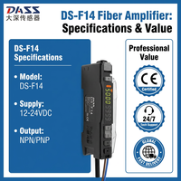 Amplificador de Fibra Óptica de Alto Rendimiento DASS DS-F14, Pantalla Digital Dual, Tiempo de Respuesta Ajustable de 1-9999ms, 12-24V, Venta al Por Mayor