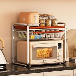 Estante de cocina multifuncional de doble capa, soporte de Metal para horno de estilo chino antiguo, estante para microondas, estante para ollas, almacenamiento para olla arrocera - Product Image 2