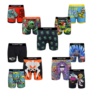 Factory Price Direct Wholesale Custom Logo ODM Mid-Rise Men's Anti-Bacterial <b>Boxer</b> Briefs Breathable <b>Polyester</b> Spandex Underwear - Product Image 1