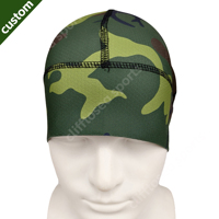 Bonnet de sport personnalisé en polyester extensible pour homme – Cyclisme, ski, activités de plein air – Maille respirante, motif camouflage – Bonnets ajustés pour homme