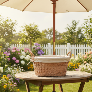 Panier à linge multifonction en saule tressé fait main, style vintage et rétro, pour salon et rangement - Product Image 5