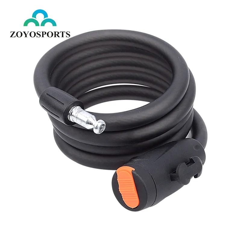 ZOYOSPORTS High Security Bike Cable Lock Fashion Bicycle Wire Foldable Lock Road Mountain Bike Cycling Safety Key Lock