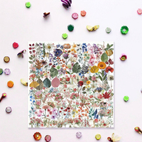 AOMZKOL 150 autocollants floraux vintage pour scrapbooking, décorations créatives pour carnets, papeterie pour adultes, lettres DIY, 4-8 cm