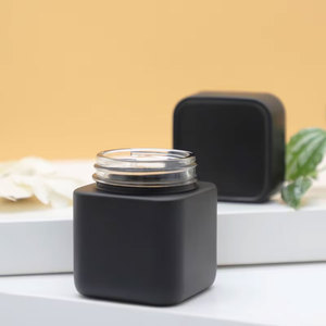 3oz 3.5g Child Proof Black Flower Seeds Edible Storage Glass Jars Straight Sided <b>Square</b> Glass Bottle for Smoking - Product Image 2