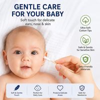88 pièces de cotons-tiges en bambou biodégradables de haute qualité à double tête en forme de gourde pour l'usage quotidien des bébés