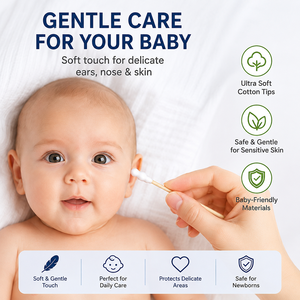 88 pièces de cotons-tiges en bambou biodégradables de haute qualité à double tête en forme de <span class=keywords><strong>gourde</strong></span> pour l'usage quotidien des bébés - Product Image 4