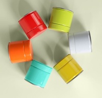 Boîte en fer blanc personnalisée 73x73mm, qualité alimentaire, hermétique, volume 50ml, pour poudre de matcha, thé, café, bonbons, placage noir