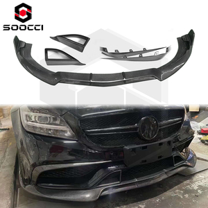 Ensemble de lèvres avant en fibre de carbone de style BRS pour <span class=keywords><strong>Mercedes</strong></span> Benz <span class=keywords><strong>Classe</strong></span> CLS W218 CLS63 Kit de carrosserie de becquet de pare-chocs avant 2016-2018 - Product Image 1