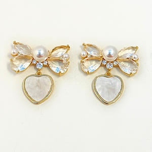 Joyería S925 plata esterlina arco latón corbata amor pendientes para mujer pendiente joyería para niñas joyería barata pendientes - Product Image 6