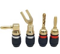 Fiche banane plaquée or 24K Connecteurs de produit de prise audio Haut-parleur Fiche banane audio 2mm