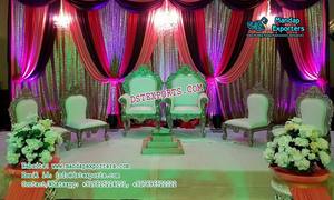 Latest Indian Wedding Mandap Vidhi Chairs Traditional Indian Wedding Mandap Vidhi Chair New Gold Pleated Wedding Mandap Chair UK - Product Image 6