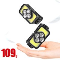 Lampe frontale LED tactique rechargeable XPE+COB 500 lumens avec zoom et stroboscope pour camping, course et activités de plein air