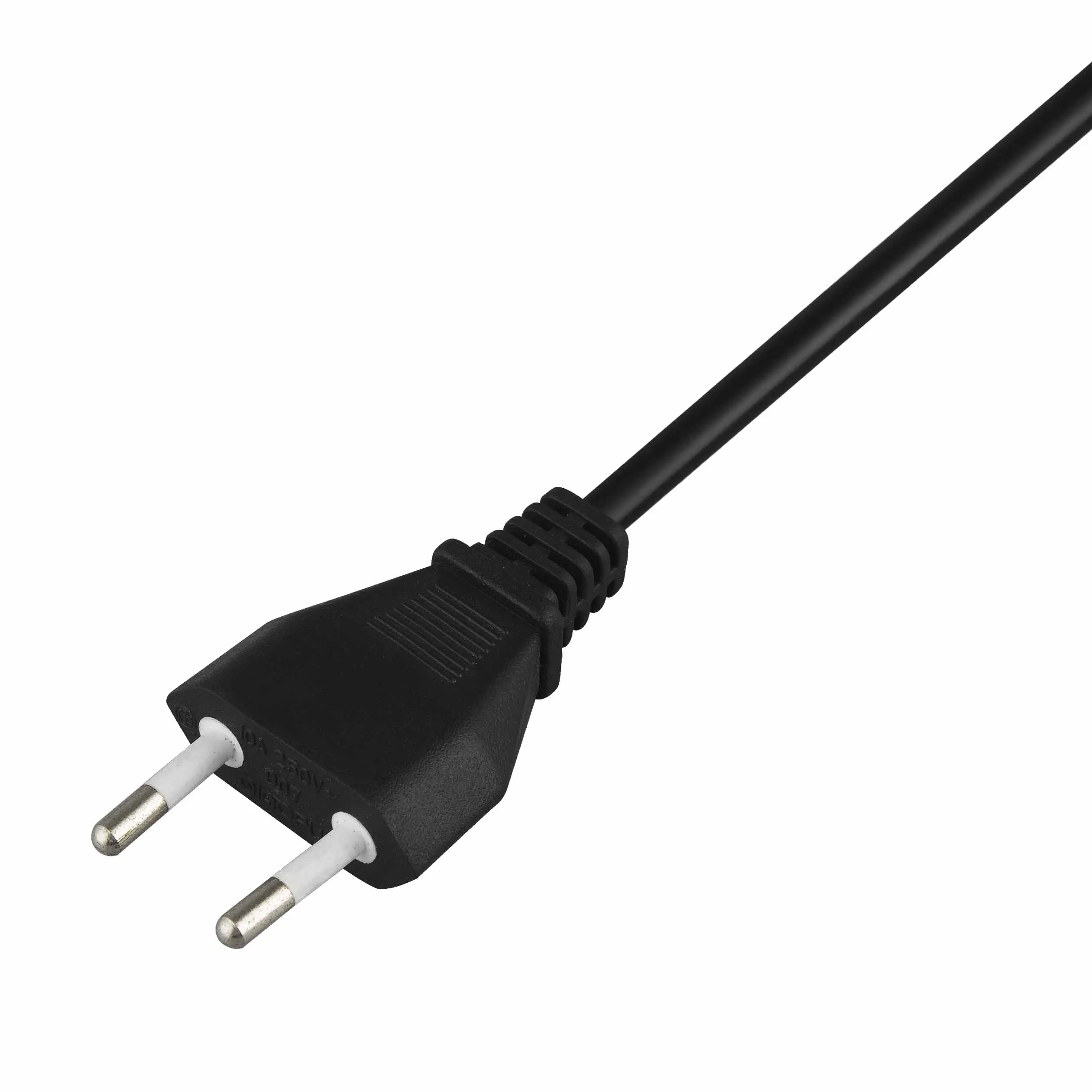 ZHENJIA,factory High Reputation Quality OEM ODM approved black color Italy standard cable 250V 10A 2pin AC Euro Power Cord Plug