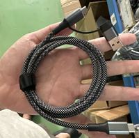 Câble de charge rapide PD100W pour iPhone et Android, en tissu tressé, 1m 2m, câble USB 2 en 1, double connecteur Type-C