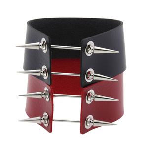 قلادة جلدية بتصميم هاراجوكو مع مسامير معدنية، سلسلة عنق جلدية بأسلوب روك وشخصية مميزة - Product Image 2