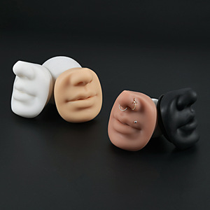 5D Silicone Lip Nose Face Model Piercing Stud Practice Tool Jewelry Display for PMU Tattoo Training - Product Image 1