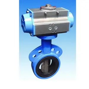 Válvula borboleta pneumática de alto desempenho OEM Nuzhuo com roda manual personalizada para controle de água de alta temperatura