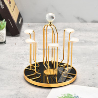 Présentoir rotatif multifonctionnel pour tasses, support de comptoir pour verres avec décor en forme de feuille